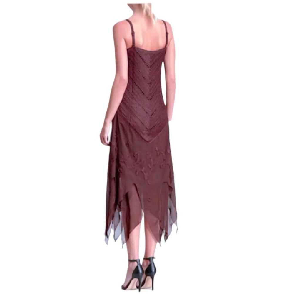 $340 Krochetta Papillon Beaded Crochet Gown Small 2 4 Hand Made Embroidered NWT - Picture 6 of 16